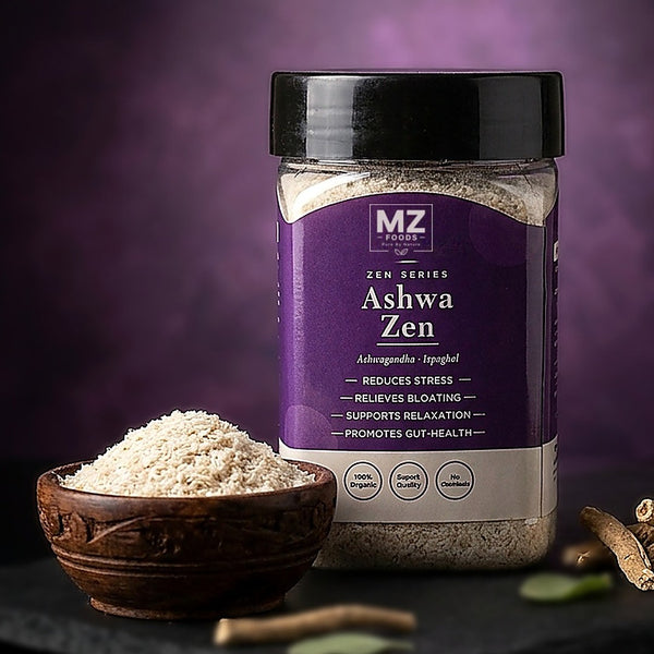 MZ Foods Ashwa Zen (Ashwagandha + Ispaghol) – jar